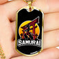 Samurai Esport Necklace Stainless Steel or 18k Gold Dog Tag 24" Chain-Express Your Love Gifts