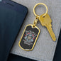 Samurai Fearless Keychain Dog Tag Stainless Steel or 18k Gold-Express Your Love Gifts