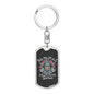 Samurai Fearless Keychain Dog Tag Stainless Steel or 18k Gold-Express Your Love Gifts