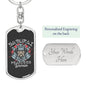 Samurai Fearless Keychain Dog Tag Stainless Steel or 18k Gold-Express Your Love Gifts