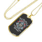 Samurai Fearless Necklace Stainless Steel or 18k Gold Dog Tag 24" Chain-Express Your Love Gifts