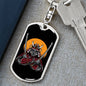 Samurai Katana Warrior Keychain Dog Tag Stainless Steel or 18k Gold-Express Your Love Gifts