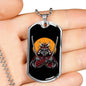 Samurai Katana Warrior Necklace Stainless Steel or 18k Gold Dog Tag 24" Chain-Express Your Love Gifts
