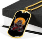 Samurai Katana Warrior Necklace Stainless Steel or 18k Gold Dog Tag 24" Chain-Express Your Love Gifts