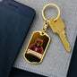 Samurai Red Warrior Keychain Dog Tag Stainless Steel or 18k Gold-Express Your Love Gifts
