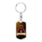 Samurai Red Warrior Keychain Dog Tag Stainless Steel or 18k Gold-Express Your Love Gifts