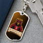 Samurai Red Warrior Keychain Dog Tag Stainless Steel or 18k Gold-Express Your Love Gifts