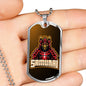 Samurai Red Warrior Necklace Stainless Steel or 18k Gold Dog Tag 24" Chain-Express Your Love Gifts
