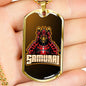 Samurai Red Warrior Necklace Stainless Steel or 18k Gold Dog Tag 24" Chain-Express Your Love Gifts