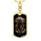 Samurai Rider Keychain Dog Tag Stainless Steel or 18k Gold-Express Your Love Gifts