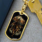 Samurai Rider Keychain Dog Tag Stainless Steel or 18k Gold-Express Your Love Gifts