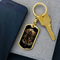 Samurai Rider Keychain Dog Tag Stainless Steel or 18k Gold-Express Your Love Gifts