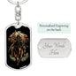 Samurai Rider Keychain Dog Tag Stainless Steel or 18k Gold-Express Your Love Gifts