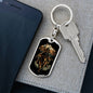 Samurai Rider Keychain Dog Tag Stainless Steel or 18k Gold-Express Your Love Gifts