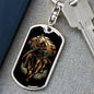 Samurai Rider Keychain Dog Tag Stainless Steel or 18k Gold-Express Your Love Gifts