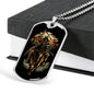 Samurai Rider Necklace Stainless Steel or 18k Gold Dog Tag 24" Chain-Express Your Love Gifts