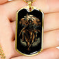 Samurai Rider Necklace Stainless Steel or 18k Gold Dog Tag 24" Chain-Express Your Love Gifts