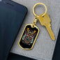 Samurai Skull Helmet Keychain Dog Tag Stainless Steel or 18k Gold-Express Your Love Gifts