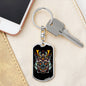 Samurai Skull Helmet Keychain Dog Tag Stainless Steel or 18k Gold-Express Your Love Gifts