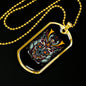 Samurai Skull Helmet Necklace Stainless Steel or 18k Gold Dog Tag 24" Chain-Express Your Love Gifts