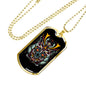 Samurai Skull Helmet Necklace Stainless Steel or 18k Gold Dog Tag 24" Chain-Express Your Love Gifts
