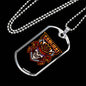 Samurai Skull Mascot Necklace Stainless Steel or 18k Gold Dog Tag 24" Chain-Express Your Love Gifts