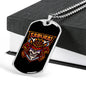 Samurai Skull Mascot Necklace Stainless Steel or 18k Gold Dog Tag 24" Chain-Express Your Love Gifts