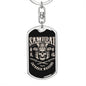 Samurai Tokyo Japanese Warrior Keychain Dog Tag Stainless Steel or 18k Gold-Express Your Love Gifts