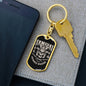 Samurai Tokyo Japanese Warrior Keychain Dog Tag Stainless Steel or 18k Gold-Express Your Love Gifts