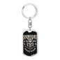Samurai Tokyo Japanese Warrior Keychain Dog Tag Stainless Steel or 18k Gold-Express Your Love Gifts