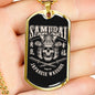 Samurai Tokyo Japanese Warrior Necklace Stainless Steel or 18k Gold Dog Tag 24" Chain-Express Your Love Gifts