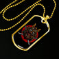 Samurai Warrior Necklace Stainless Steel or 18k Gold Dog Tag 24" Chain-Express Your Love Gifts