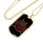 Samurai Warrior Necklace Stainless Steel or 18k Gold Dog Tag 24" Chain-Express Your Love Gifts