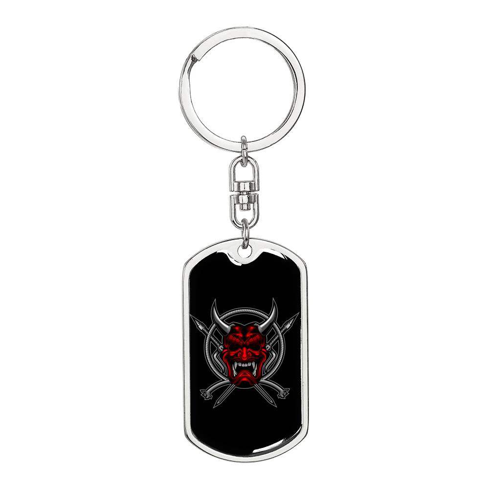 Samurai Weapon Keychain Dog Tag Stainless Steel or 18k Gold-Express Your Love Gifts