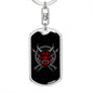 Samurai Weapon Keychain Dog Tag Stainless Steel or 18k Gold-Express Your Love Gifts