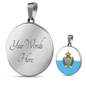 San Marino Flag Necklace Circle Pendant Stainless Steel or 18k Gold 18-22"-Express Your Love Gifts