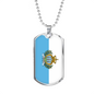 San Marino Flag Necklace Stainless Steel or 18k Gold Dog Tag 24" Chain-Express Your Love Gifts