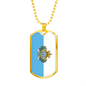 San Marino Flag Necklace Stainless Steel or 18k Gold Dog Tag 24" Chain-Express Your Love Gifts