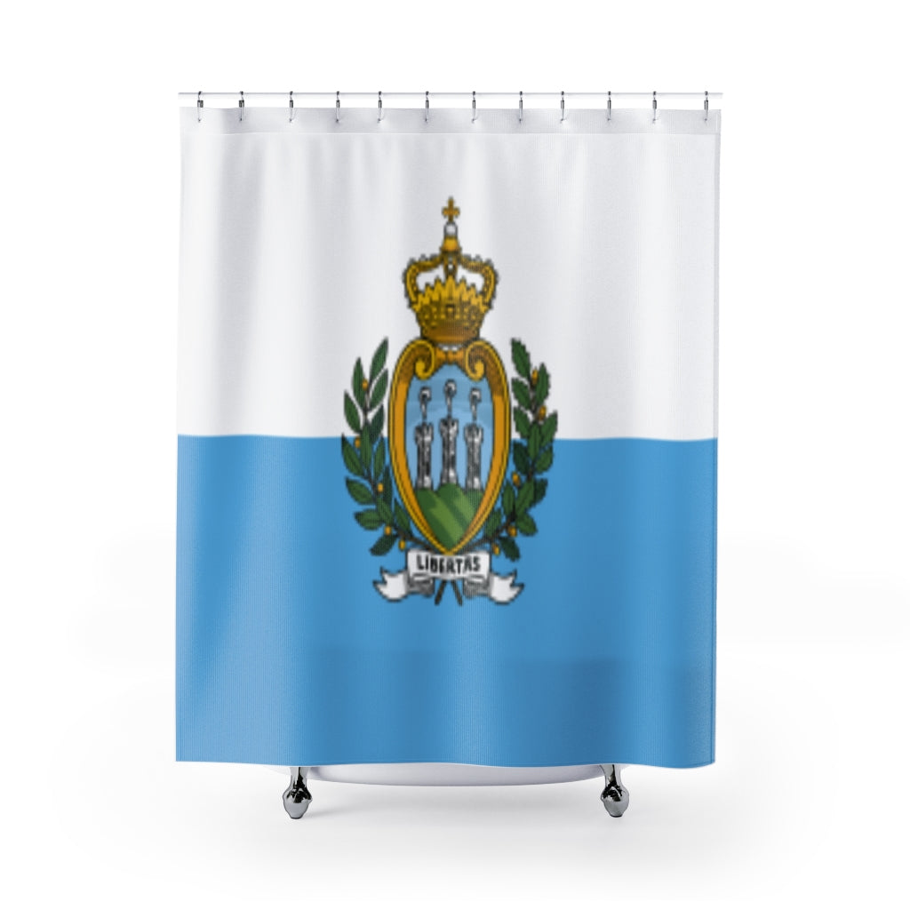 San Marino Flag Stylish Design 71" x 74" Elegant Waterproof Shower Curtain for a Spa-like Bathroom Paradise Exceptional Craftsmanship-Express Your Love Gifts