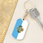 San Marino Flag Swivel Keychain Dog Tag Stainless Steel or 18k Gold-Express Your Love Gifts
