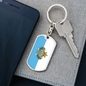 San Marino Flag Swivel Keychain Dog Tag Stainless Steel or 18k Gold-Express Your Love Gifts