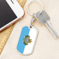 San Marino Flag Swivel Keychain Dog Tag Stainless Steel or 18k Gold-Express Your Love Gifts