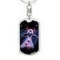 Santa Alien Dog Tag Pendant Keychain Stainless Steel or 18k Gold-Express Your Love Gifts