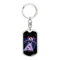 Santa Alien Dog Tag Pendant Keychain Stainless Steel or 18k Gold-Express Your Love Gifts
