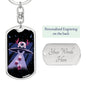Santa Alien Dog Tag Pendant Keychain Stainless Steel or 18k Gold-Express Your Love Gifts