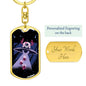 Santa Alien Dog Tag Pendant Keychain Stainless Steel or 18k Gold-Express Your Love Gifts