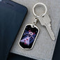 Santa Alien Dog Tag Pendant Keychain Stainless Steel or 18k Gold-Express Your Love Gifts