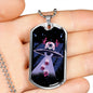 Santa Alien Necklace UFO Alien Fan Gift Stainless Steel or 18k Gold Dog Tag 24" Chain-Express Your Love Gifts