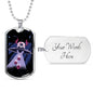 Santa Alien Necklace UFO Alien Fan Gift Stainless Steel or 18k Gold Dog Tag 24" Chain-Express Your Love Gifts