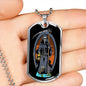 Santa Muerte Saint Holy Death Dog Tag Necklace Stainless Steel or 18k Gold 24" Chain-Express Your Love Gifts